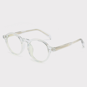 XUEDIAO, venta al por mayor, montura de gafas redondas <span class=keywords><strong>Retro</strong></span>, gafas ópticas oftálmicas Unisex, gafas con remaches, gafas pequeñas TR90 de acetato - Product Image 3