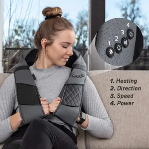 Электрический 3D массажер для шеи и плеч, вращающийся двойной массажер для шеи и плеч, беспроводной, глубокий