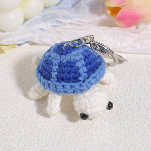 Porte-clés mini tortue au crochet fait main, pendentif animal tricoté mignon, décoration de sac pour <span class=keywords><strong>femme</strong></span>, jouet sensoriel, cadeau, vente en gros - Product Image 6