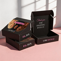 Boîte en carton ondulé personnalisée avec impression double face colorée, boîte d'emballage pour perruque noire et rose, boîte d'expédition pour perruque