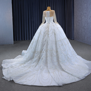 Moderno bianco a maniche lunghe elegante signora tutù gonna con decorazione in pizzo abito da <span class=keywords><strong>sposa</strong></span> damigella RSM231115 - Product Image 4