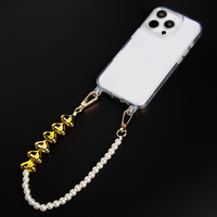 Chaîne de téléphone en forme de cœur plaqué or 2026 avec deux crochets dorés, bracelet de téléphone portable 32 cm pour iPhone 15 16 17 Pro Max