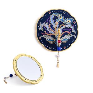 Festival Favor Women Gift Special Design Blue Color Dual Side <b>Compact</b> <b>Mirror</b> - Product Image 1