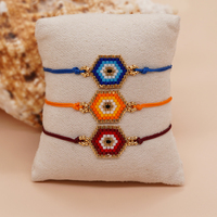 Go2BoHo Fashion Colorful Miyuki Seed Beaded Charm Bracelets tissés à la main Evil Eye pour femmes Bijoux