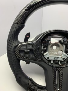 Volant sport en cuir semi-perforé avec LED en carbone, 4/3 branches, pour <span class=keywords><strong>Série</strong></span> G G11 G12 G20 G21 M3 G80 G81 M4 G82 G83 G30 - Product Image 2