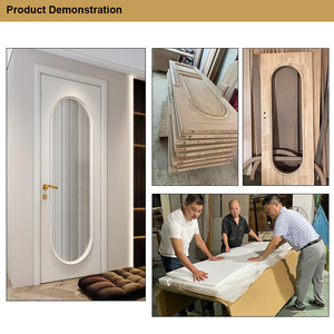 Porte francesi in legno massello personalizzate per interni moderni per ingresso principale anteriore stile Porte residenziali per camera da letto e Hotel - Product Image 5