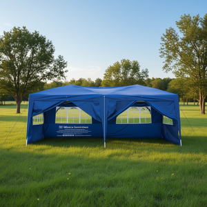Carpa de Camping Plegable Impermeable Azul XH de 20''x10'' con Cuatro Ventanas para Uso en Exteriores - Product Image 2