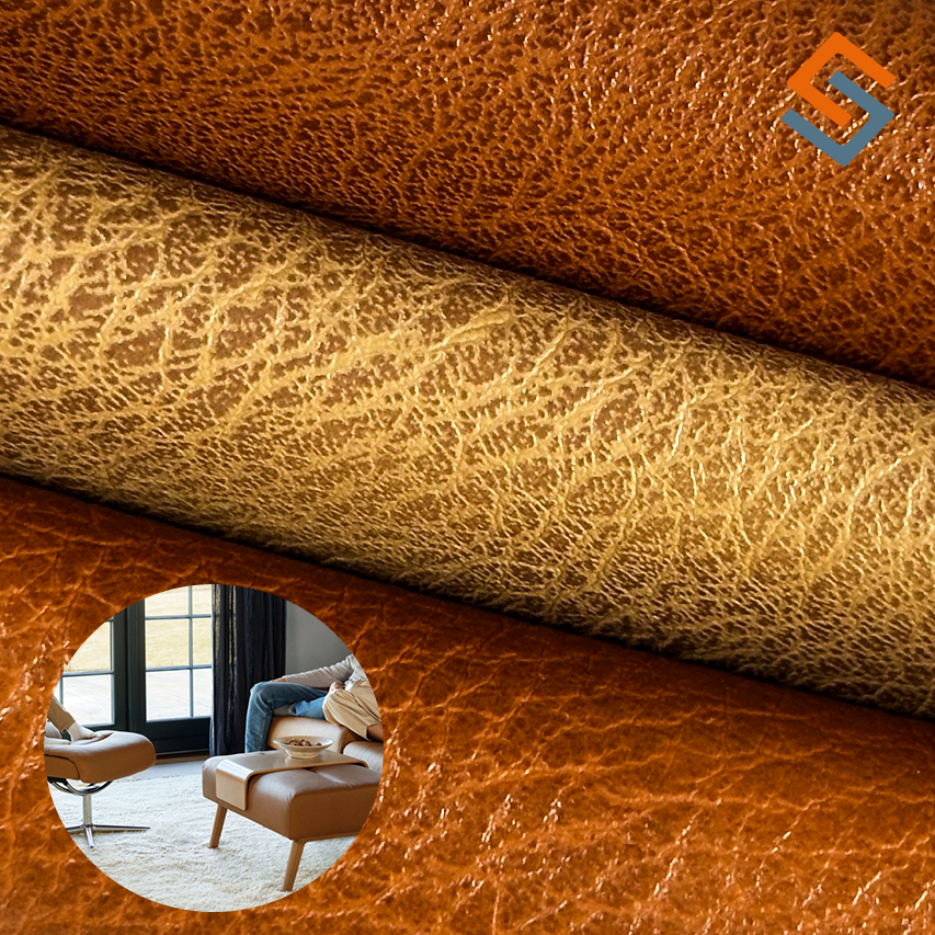 0.7mm Crazy Horse Pattern Double Brush PVC Rexine Leather, New Arrival Stretch Synthetic Leather Fabric for Furniture