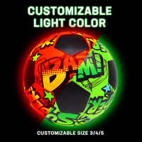 Ballon de football lumineux populaire, taille 5, LED, USB, ballon de football lumineux