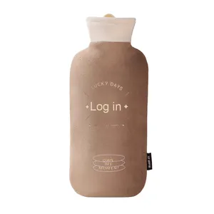 กระเป๋าใส่น้ำร้อนทำจากยางแบบหนาสำหรับขวดทำจากผ้ากำมะหยี่แถบยาว - Product Image 5