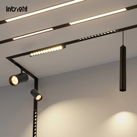 Système d'éclairage sur rail magnétique 48V, luminaire à lamelles orientables à montage sur rail magnétique