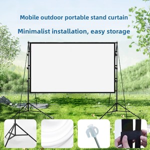 100-Inch 16:9 PVC <strong>Projection</strong> <strong>Screen</strong> Fast-Folding Outdoor Camping and Garden 4K Resolution for Outdoor Cinema Use - Product Image 4