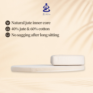 <span class=keywords><strong>Coussin</strong></span> <span class=keywords><strong>de</strong></span> méditation rond en jute et coton naturel avec une inclinaison <span class=keywords><strong>de</strong></span> 15 degrés pour la pratique du yoga en studio - Product Image 2