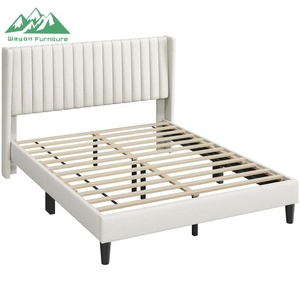 <span class=keywords><strong>Base</strong></span> de Cama <span class=keywords><strong>Tapizada</strong></span> en Terciopelo Blanco de Lujo, con Listones de Madera Resistentes, para Apartamento, Hotel, Muebles para el Hogar - Product Image 2