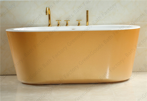 Vasca da Bagno Singola <span class=keywords><strong>in</strong></span> Fibra di Vetro Dorata 1500mm, Prezzo di Fabbrica Olandese, Certificata CE, Vasca Freestanding per Adulti - Product Image 4