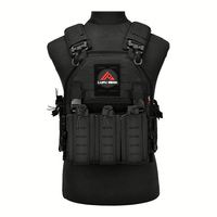 Gilet tactique personnalisé en nylon 500D 1000D et tissu Cordura noir, porte-plaques à dégagement rapide pour hommes