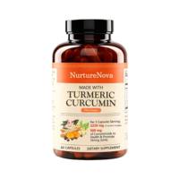 Capsules de curcuma et gingembre à marque privée, 60 capsules, complément alimentaire à base de plantes, service OEM ODM