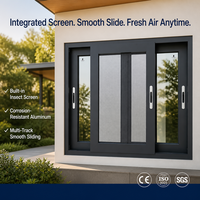 Fenêtre coulissante en aluminium avec moustiquaire intégrée, double vitrage, anti-insectes, économie d'énergie, insonorisée, vente en gros directe d'usine