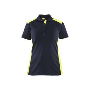 BLAKLADER - 339010508633M Women's <b>Polo</b> <b>Shirt</b> Dark <b>navy</b> <b>blue</b>/Hi-vis yellow - EAN 7330509889978 WORK T-<b>SHIRTS</b> AND <b>POLO</b> <b>SHIRTS</b> - Product Image 1