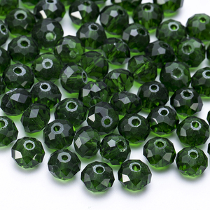 4mm 6mm 8mm 론델 유리 구슬 녹색 원색 컬러 각진 원형 구슬 쥬얼리 제작 DIY 공예용 - Product Image 5