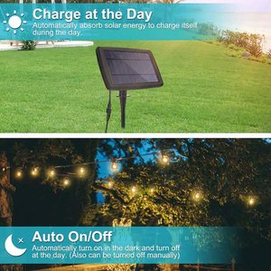 <span class=keywords><strong>Guirlande</strong></span> <span class=keywords><strong>solaire</strong></span> LED avec ampoule G40, luminaire décoratif d'extérieur, lumière féerique de noël, idéal pour un jardin, une rue ou un mariage - Product Image 3