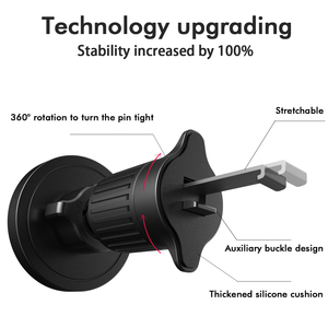 360 regolabile N52 forte magnete stabile in metallo gancio per auto magnetico supporto magnetico per telefono per presa d'aria auto - Product Image 3