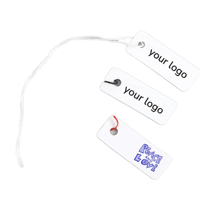 Étiquettes en carton personnalisées avec logo imprimé, imperméables, de petite taille, pour emballages de bijoux, avec cordon de suspension pour accessoires capillaires - Product Image 1