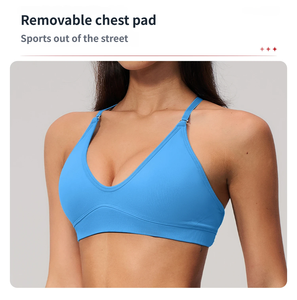 Reggiseno Sportivo Personalizzato con Logo, Scollo a V, Spalline Incrociate, Schiena Scoperta, <span class=keywords><strong>per</strong></span> Corsa e <span class=keywords><strong>Sport</strong></span>, dal Produttore - Product Image 5