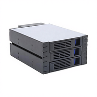 Kandang HDD Internal Mini-ITX Mid Tower 3,5 inci/2,5 inci dengan Kipas untuk 3x SATAII Hot Swap Enclosure (Stok)