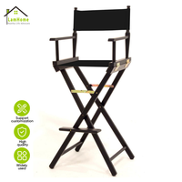 Vente en gros pliable grand fauteuil de bar en bois noir pour salle de sport et bar de plage en plein air pour événements et fauteuil de maquillage professionnel