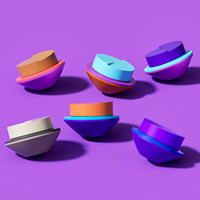 Emballage de soins de la peau vide mat de 30ml 50ml personnalisé pots cosmétiques en verre dépoli uniques de luxe pot de crème pour le visage en forme d'ovni