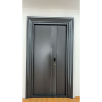 Puerta de Aluminio Fundido a Medida, Minimalista e Impermeable, para Exteriores Residenciales, Aluminio Anodizado, Cerradura Inteligente Contemporánea