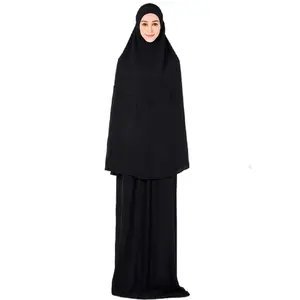 SIPO malaisien Ramadan femmes musulmanes Eid robe modeste 2 pièces Vietnam musulman dentelle ourlet soie tudong Telekung