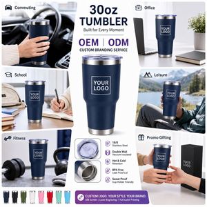 Gobelet isotherme en acier inoxydable de 30 oz avec logo personnalisé, double paroi sous vide, avec couvercle, pour les voyages, le camping, le bureau et les promotions de marque - Product Image 3