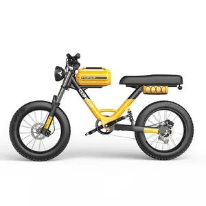 Retro-Motorrad-Stil Elektro-Motorrad dicke Reifen Mountainbike für Erwachsene 500 W 750 W 28 MPH Hochgeschwindigkeit 48 V 13 A 70 KM große Reichweite