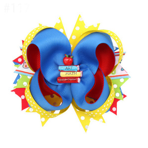 Lazos de animadora para el regreso a clases con clip, de resina, con diseño de coches y lazo de puntos, pinzas para el pelo grandes con diseño de sirena y brillantes - Product Image 1