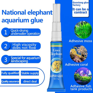 Colle instantanée en gel JXY Guoelephant, super adhésive, 5g*25pcs/20G, couleur noire, verte, transparente, pour la décoration d'aquarium - Product Image 4