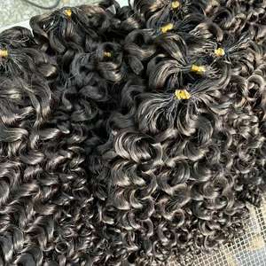 Extensiones de Cabello Humano de Ganchillo con Efecto Pluma, Extensiones Mágicas de Cabello de Ganchillo con Anillo, Paquete de Cabello Brasileño Remy para Venta al por Mayor - Product Image 3