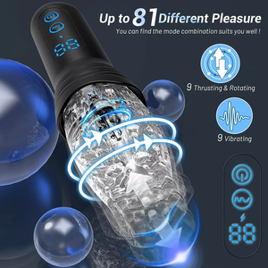 DeepThroat Spinning Vib rating Automatic Male Stroker Masturbation Cup mit Schub rotierende transparente Taschen muschi für Männer