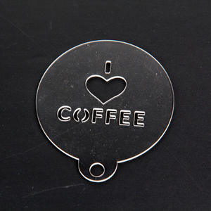 Groothandel Koffie Printer Acryl Doorzichtige Cappuccino Koffie Stencil Set <span class=keywords><strong>Latte</strong></span> <span class=keywords><strong>Art</strong></span> Stencils Voor Koffie Decoraties Schuim Sjablonen - Product Image 2