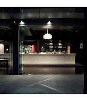 Comptoir de bar en pierre artificielle blanc sur mesure de designer, usage commercial, écologique, pour centre commercial, école, hôtel, salle de sport, ferme, garantie 10 ans