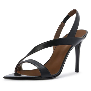 Sandalias de tacón de aguja metálicas con tiras cruzadas y punta en pico para mujer, venta al por mayor, OEM, personalizadas - Product Image 5
