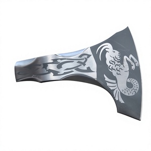 UMAR FAROOQ Handmade High Carbon Steel <b>Axe</b> Head Etching Premium Leather Sheath Hatchet Custom Wood <b>Handle</b> 0.6kg Outdoor Camping - Product Image 1