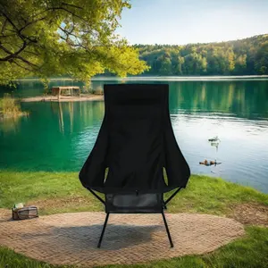 High Quality Aluminum Alloy High Back Square Frame Folding Camping Chair For Outdoor Use