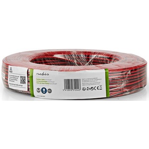 Câble pour enceintes 2x 0,75 mm² 100 m enroulable noir rouge - Product Image 2