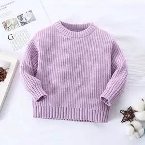 Nieuwste Peuters Lange Mouw Winter Oversized Baby Sweater Top Volledig Standaard Effen 100% Cotton7 Gg Kids Trui Gebreide Trui