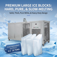 Machine à glaçons industrielle en acier inoxydable, équipement mobile de fabrication de blocs de glace pour le transport de produits frais en extérieur