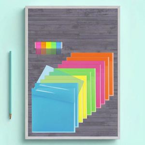 Hot Sale Neon Customizable 3*3 Inches Four-Colour New Vintage Office Self-Adhesive Paper Memo <b>Pad</b> Reusable School - Product Image 2