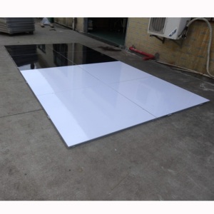 พื้นไม้ลามิเนตแบบพกพาสีขาวดำขนาด 3x3 ฟุต สำหรับงานแต่งงาน - Product Image 1