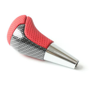 Pommeau de levier de vitesse pour Toyota Highlander, en cuir rouge, en Fiber de carbone, ergonomique - Product Image 1